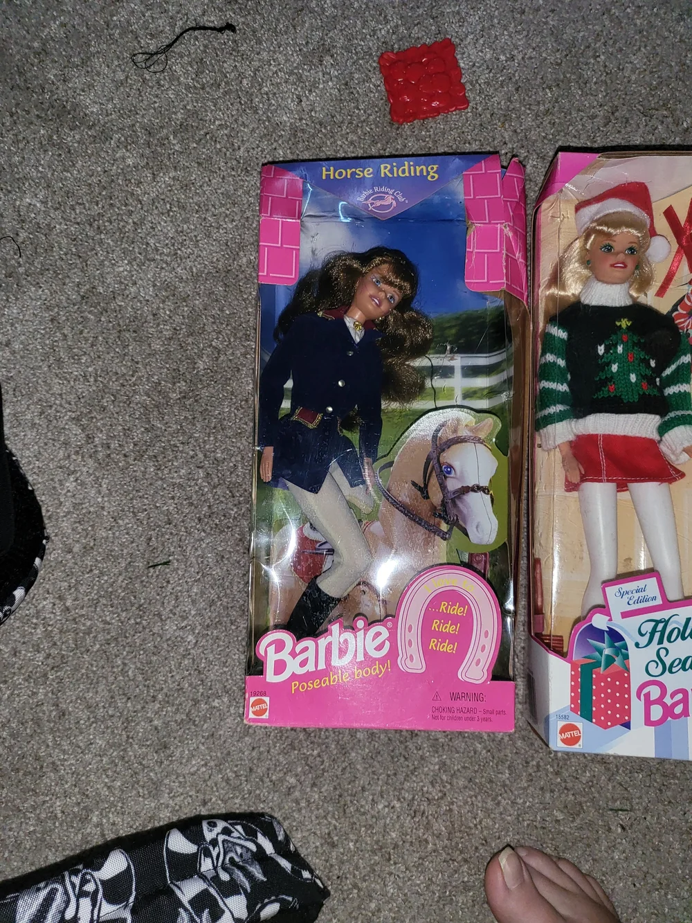 1997 Mattel Horse Riding Barbie Riding Club doll 1996 Holiday Ugly Sweater
